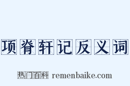项脊轩记反义词是什么意思的图片